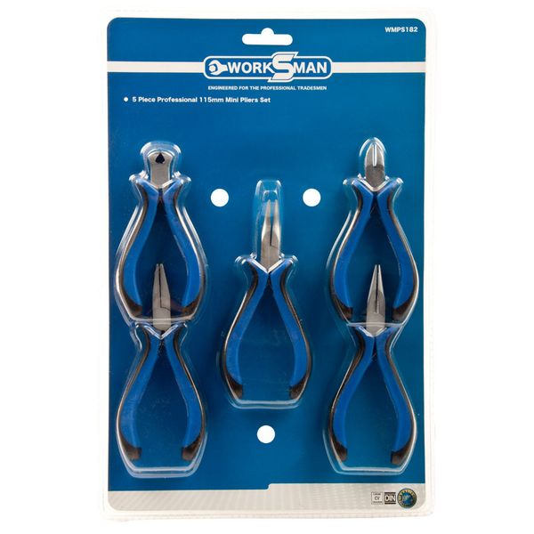 Worksman Professional Pliers Set Mini 5 Piece