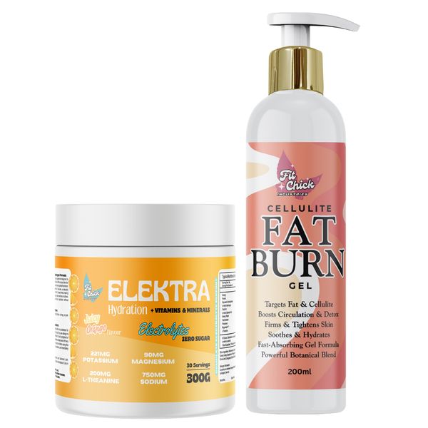 Elektra Hydration-Juicy Orange-300g tub+Cellulite &amp; Fat Burning Gel-200ml