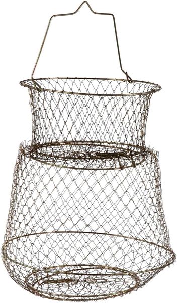 25cm Folding Steel Wire Fishing Trap - Small Mesh Cage