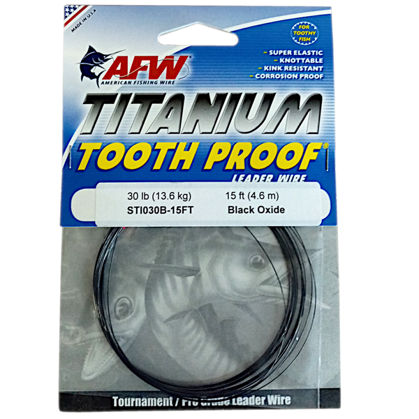 American Fishing Wire Titanium Tooth Proof Black Leader Wire 14Kg/30Lb