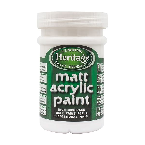 Heritage Pure Acrylic Paint 250ml - Matt White