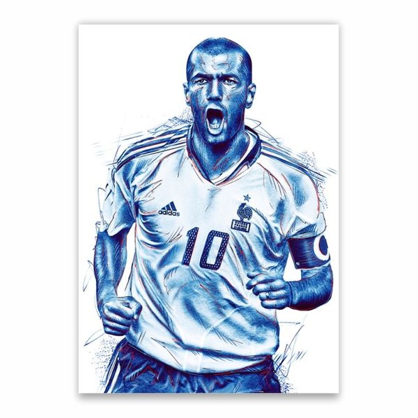 Zinedine Zidane Blue Poster - A1