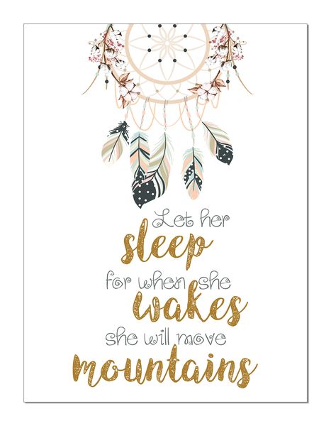 Wall Art: Boho Girl - She Will Move Mountains