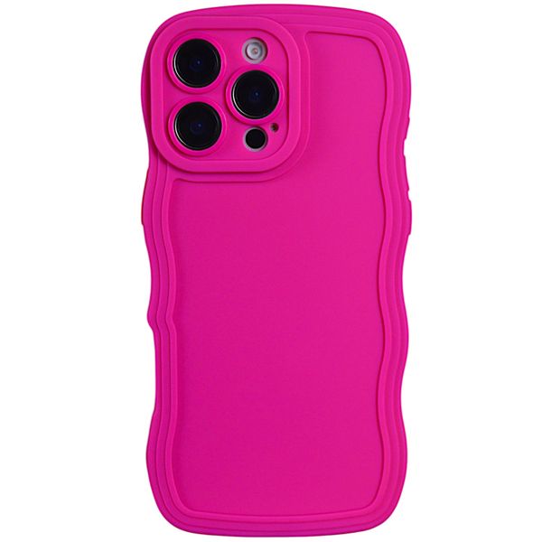 Phone Case with Wavy Pattern and Pro Cam - Iphone 16 Pro Max - Pink