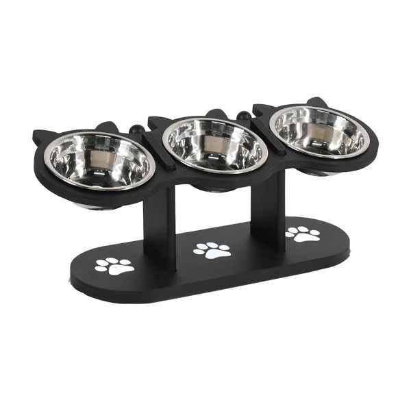 Cat Bowls Elevated Adjustable Heights Raised Cat Food Bowls for Indoor Cats