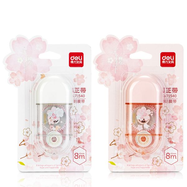 Deli Correction Tape 5mmx8m Value Pack (Pack of 4) Pink and White