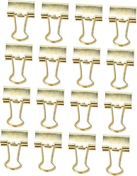 16-Piece Electroplated Rose Gold Binder Clips Set Decorative Paper Clamps