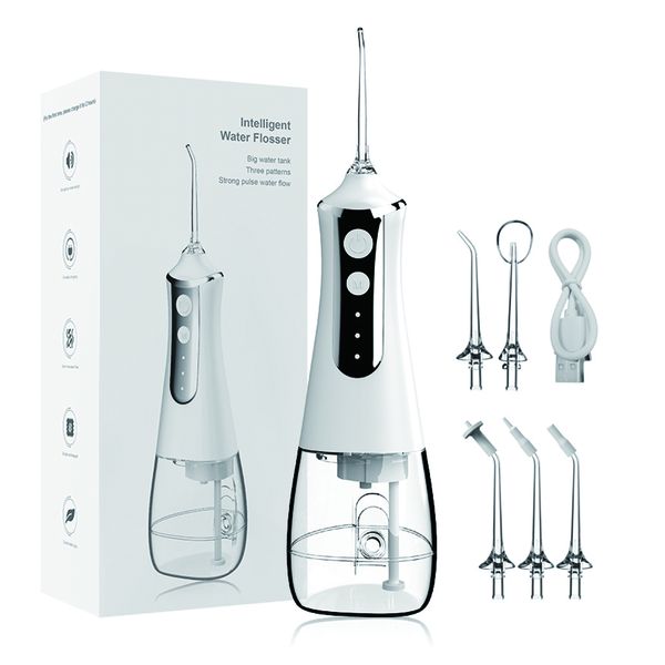 Water Flosser Electric Oral Irrigator with 5 Nozzles &amp; 300ml Tank