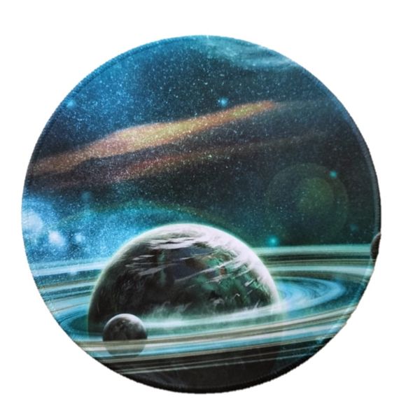 Round Mouse Pad - Earth Rings Galaxy