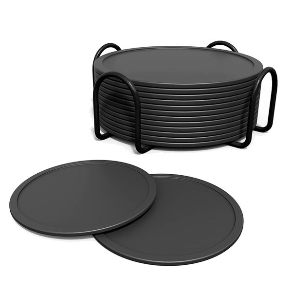 Coasters Glasses Silicone Drink Coasters Glass Coaster Set 12Pcs