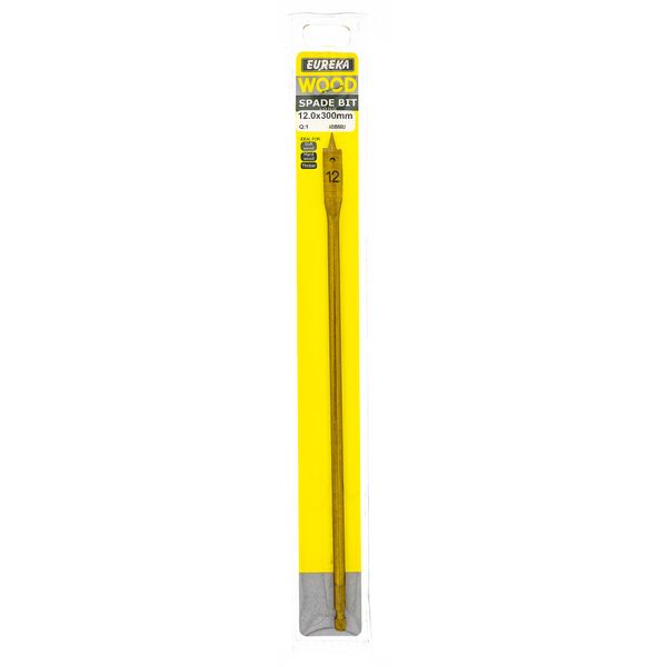 EUREKA DRILL BITS Spade Flat Titanium 12 x 300mm Q:1 for Wood 4BB60U