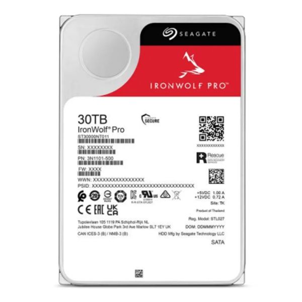 Seagate IronWolf Pro 30TB Internal NAS Hard Drive 7200RPM SATA