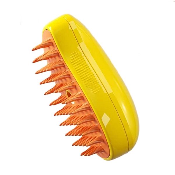 3 In 1 Steamy Pet Brush, Grooming Brush Button Self Cleaning Cat Dog
