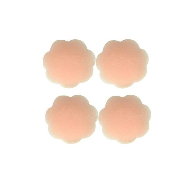 Silicon Boob Tape Nipple Covers - Reusable, Petal Shaped - 2 Pairs