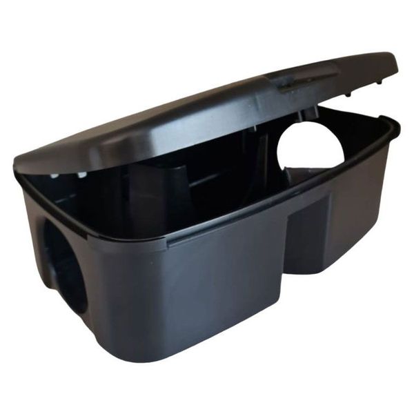 Combat Rats and Mice Bait Station Pest Control With Key - Black