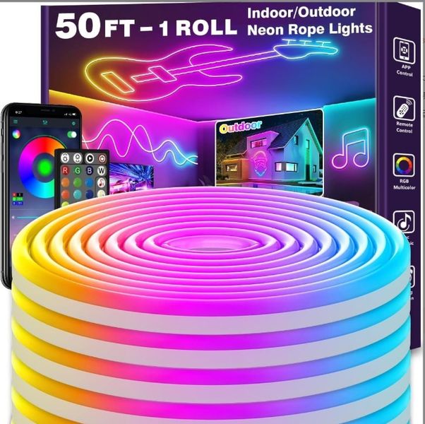 Neon Rope Lights, Chasing IC Rope Lights for Wall, Neon Strip App Control