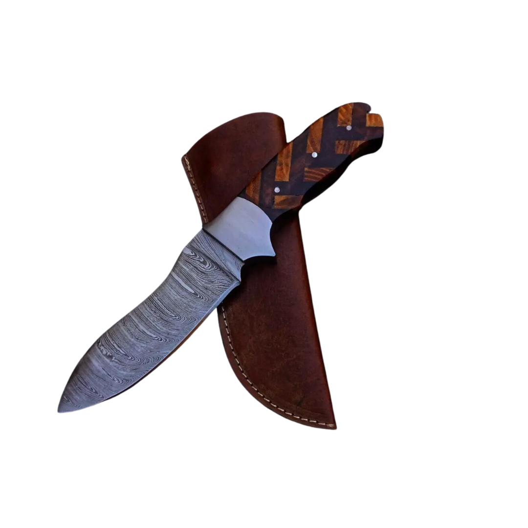 SA Knives Handmade Damascus Steel Hunting Knife - Olive And Rosewood ...