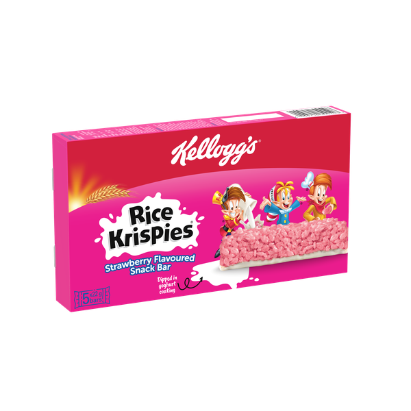 Kellogg's Rice Krispies Strawberry Snack Bar Multipack of 5 x 22g