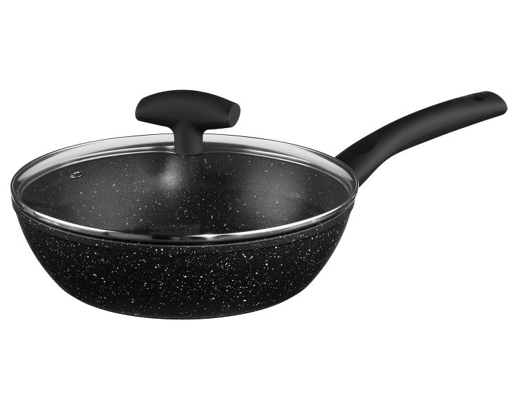 5five Aluminium Non-Stick Frying Pan with Glass Lid 24cm 1.8Lt