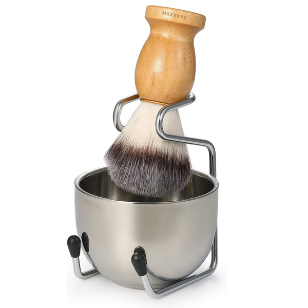 MXZXBXZ 3 in 1 Shaving Brush Set for Men with Bowl and Shaving Stand
