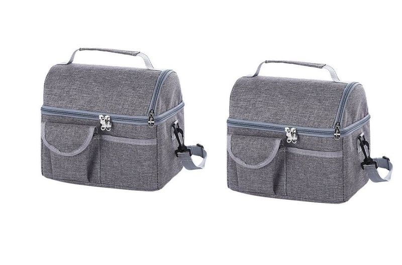 Grey - Pack Of Two Nice Lunch Bags