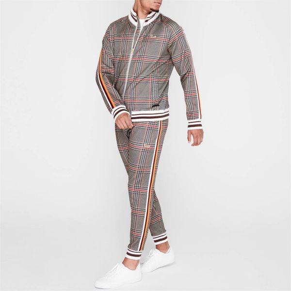 Lonsdale - Men's Gentlemen Tracksuit - Beige Check (Parallel Import)