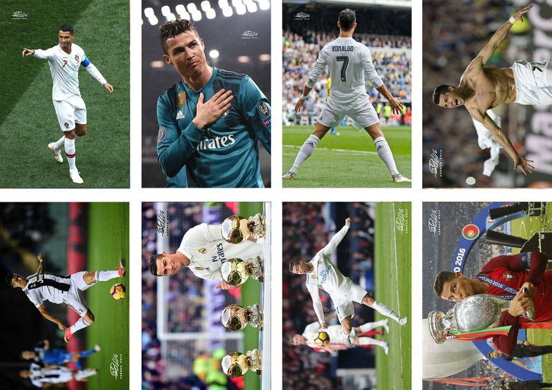 8 Pieces Cristiano Ronaldo Posters Frameless 11.5x16.5 Inch