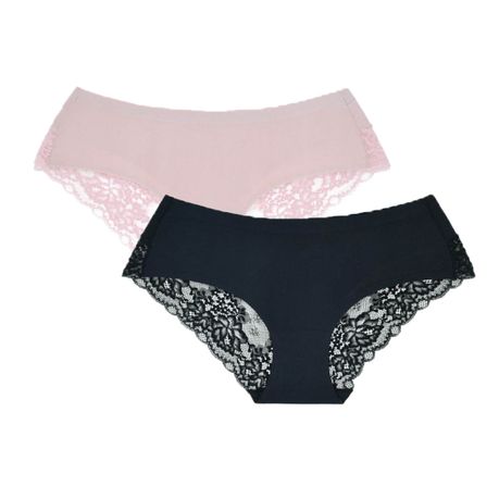 2 Pack Amila Silky Seamless Lace Underwear - Pink and Black, Shop Today.  Get it Tomorrow!