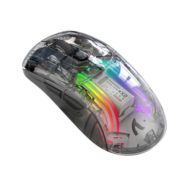 ATTACK SHARK X2 Slim Slient Mouse,Bluetooth Wireless mice with Transparent