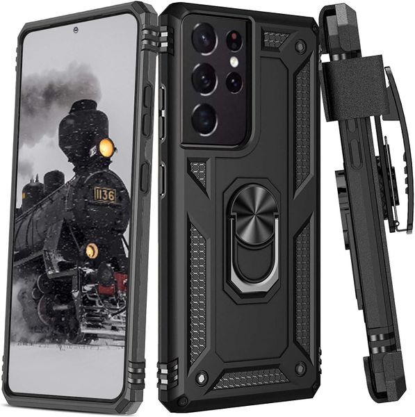 TUFF-LUV Rugged Case and Stand for Samsung Galaxy S23 FE - Black
