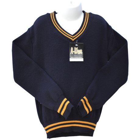 Navy Blue / Gold 2 Stripe School Jersey