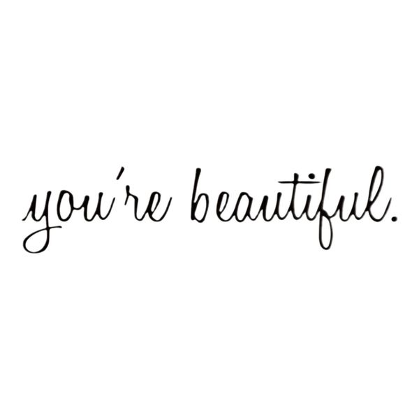 You're Beautiful Handwriting Black PVC Mirror Sticker