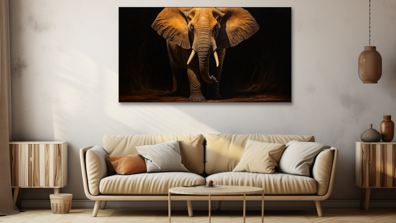 Canvas Wall Art - Gold Majesty Elephant - HD0117