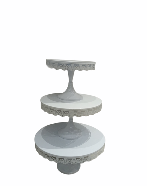 Cake Stand Set - White - 3 Piece