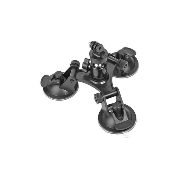 Triple Suction Cup Car Camera Mount Heavy Duty With 360 Ball Head