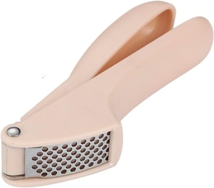Kitchen Garlic Press, Garlic Peeler Tool With Ergonomic Handle-Pink