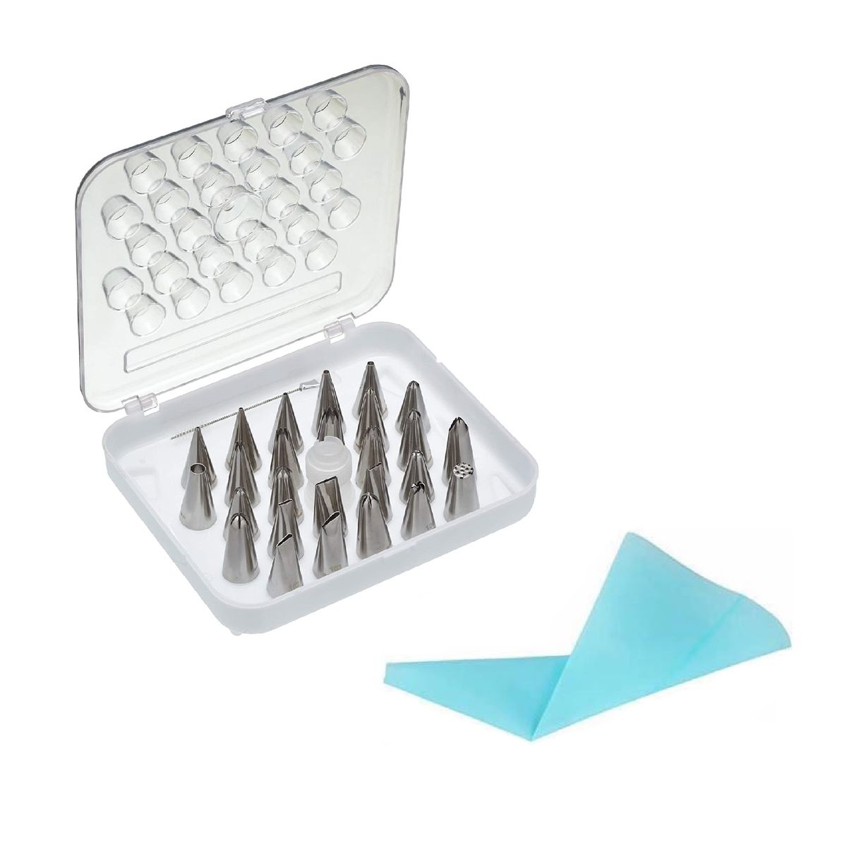 Icing Nozzles Kit with 26 Icing Nozzles, Coupler, Brush and Case Shop