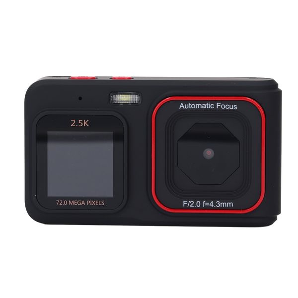 72MP 2.5K Camera, Dual Screen, 16X Zoom, AF, For Gatherings, Black