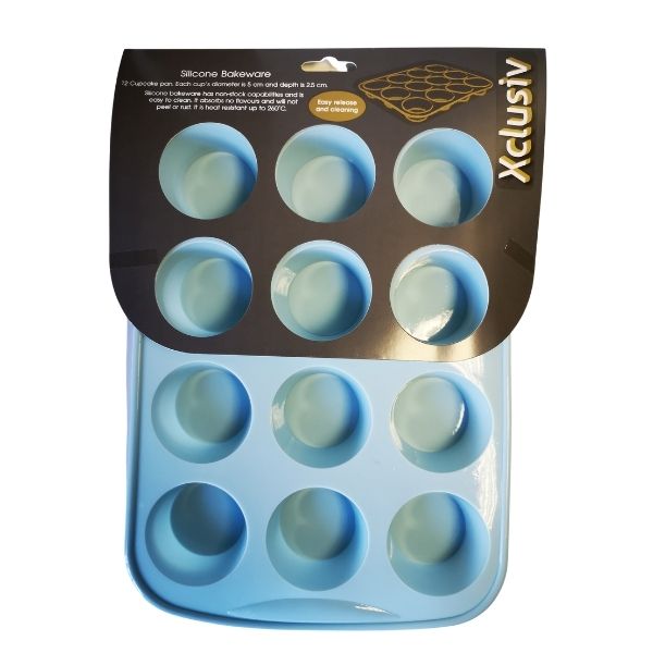 Silicone Cupcake / Muffin Mould - Bakeware Pan - 12 Cups