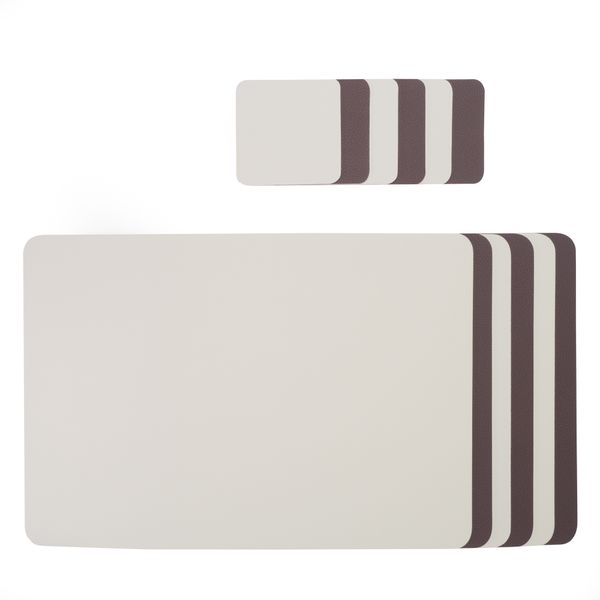 Leather Placemats - Faux -Neutral Tones