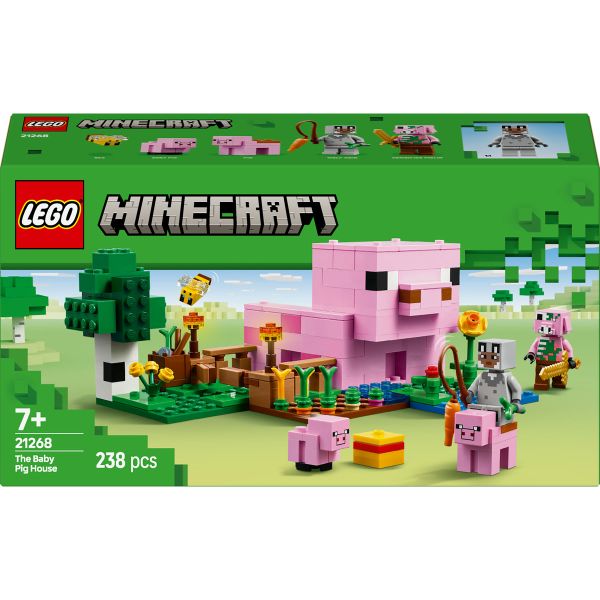 LEGO® Minecraft® The Baby Pig House Gamer Building Toy Animal Set for Kids 21268