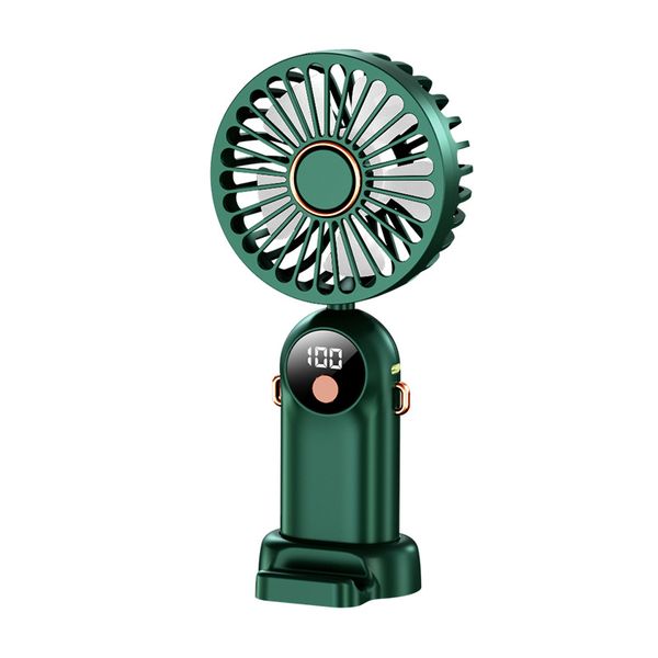 Foldable portable handheld fan with digital display USB charging