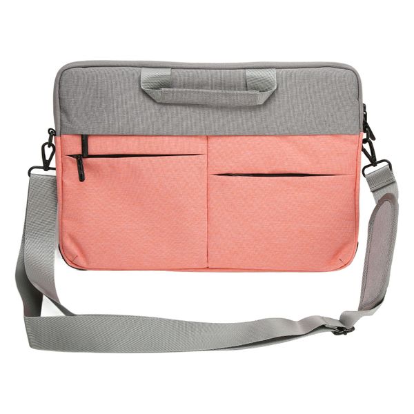 15.4in Laptop Bag Pink Laptop Sleeve Bag with 5 Pouches Shoulder Strap