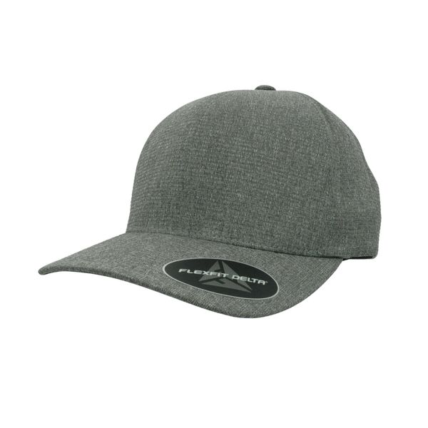 Flexfit Delta Heather Grey Curve Peak Fitted Cap