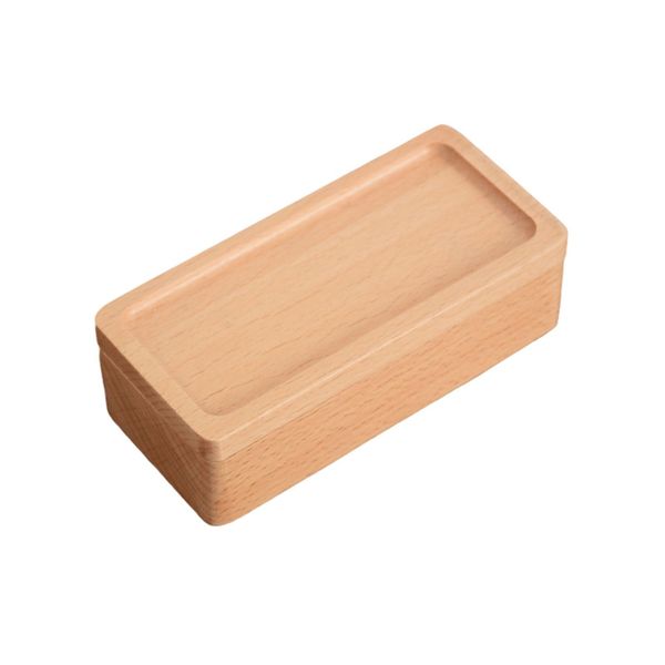 Solid Wood Jewelry Box with Velvet Lining, 13x7x4cm Gift Storage Case