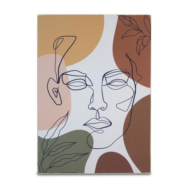 Wooden Wall Art - Hand Drawn Faces 1 - Plywood Print - A4