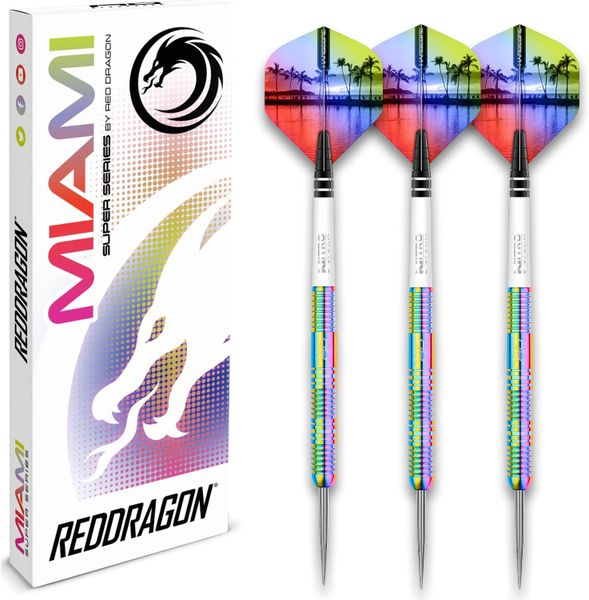 RED DRAGON Miami Professional Tungsten Darts Set with Flights and Stems