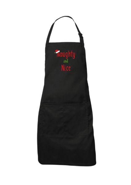 Naughty and Nice Santa Hat Apron