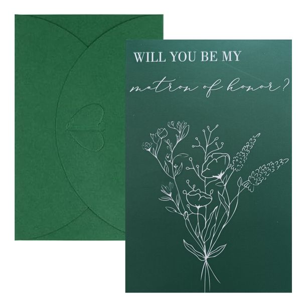 Will You Be My Matron of Honor Proposal Card - Green