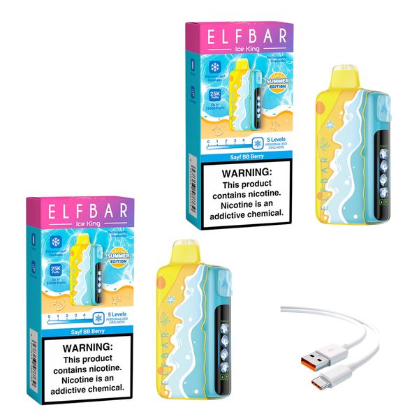 Elfbar Ice King 25k BB Berry +DiscoVape Charging Cable (Pack of 2)